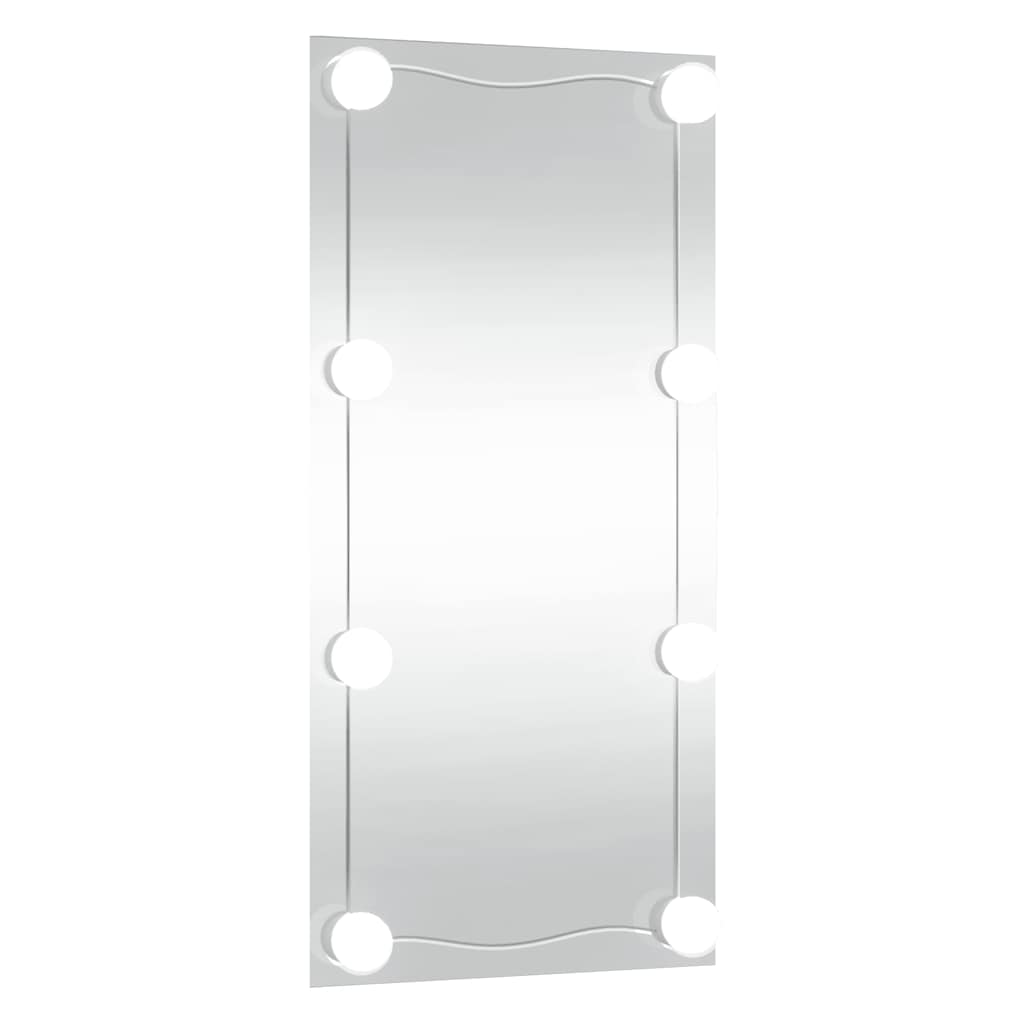 vidaXL Wandspiegel mit LED-Leuchten 30x60 cm Glas Rechteckig