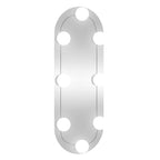 vidaXL Wandspiegel mit LED-Leuchten 15x40 cm Glas Oval