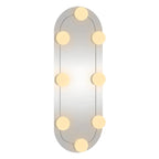 vidaXL Wandspiegel mit LED-Leuchten 15x40 cm Glas Oval