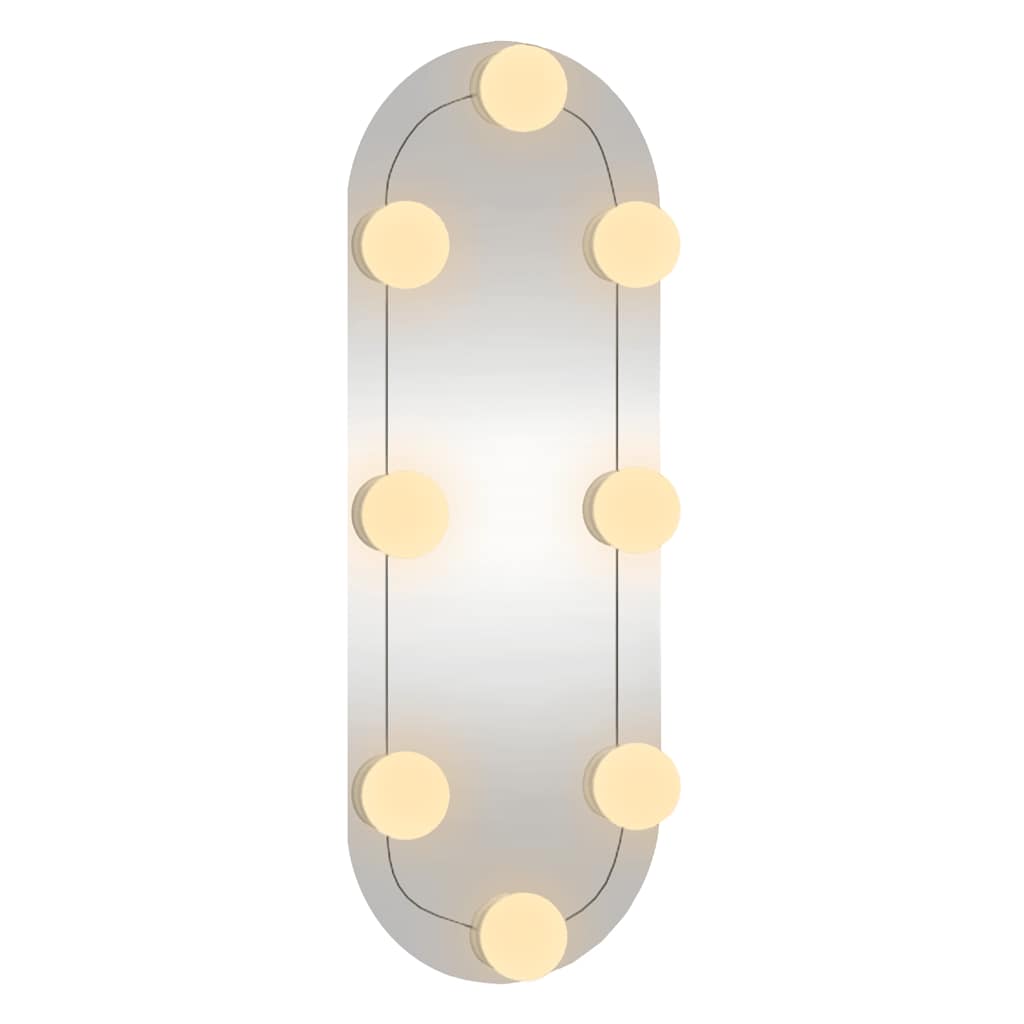 vidaXL Wandspiegel mit LED-Leuchten 15x40 cm Glas Oval