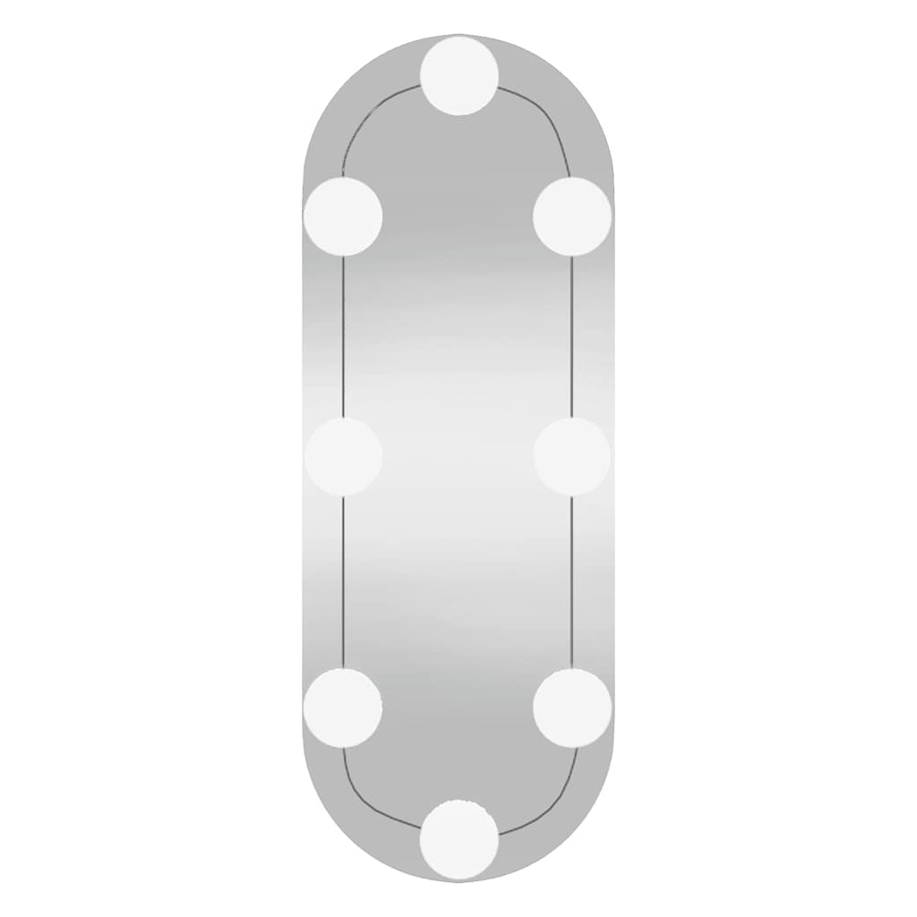vidaXL Wandspiegel mit LED-Leuchten 15x40 cm Glas Oval