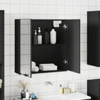 vidaXL Spiegelschrank Schwarz 64x20x67 cm Holzwerkstoff