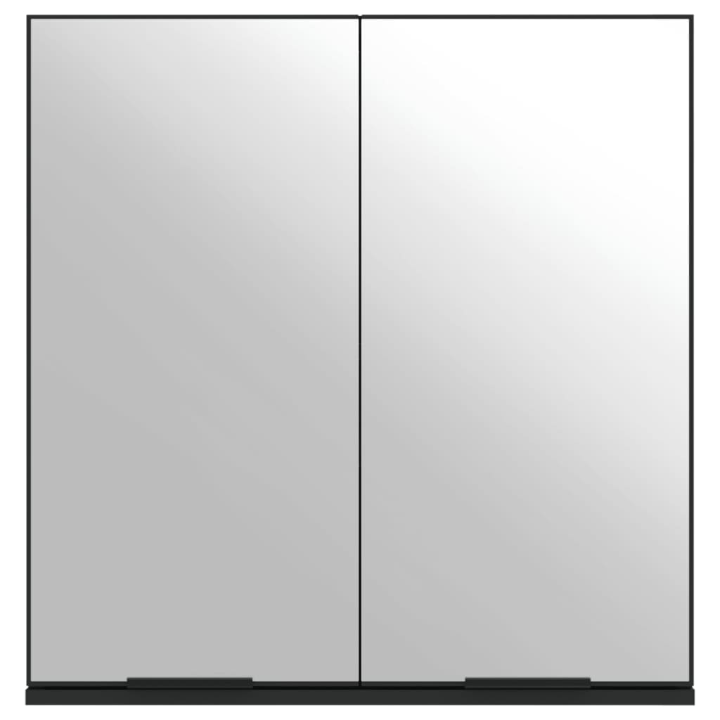 vidaXL Spiegelschrank Schwarz 64x20x67 cm Holzwerkstoff