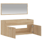 vidaXL Badschrank mit Spiegel Sonoma-Eiche Holzwerkstoff