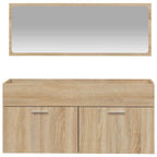 vidaXL Badschrank mit Spiegel Sonoma-Eiche Holzwerkstoff