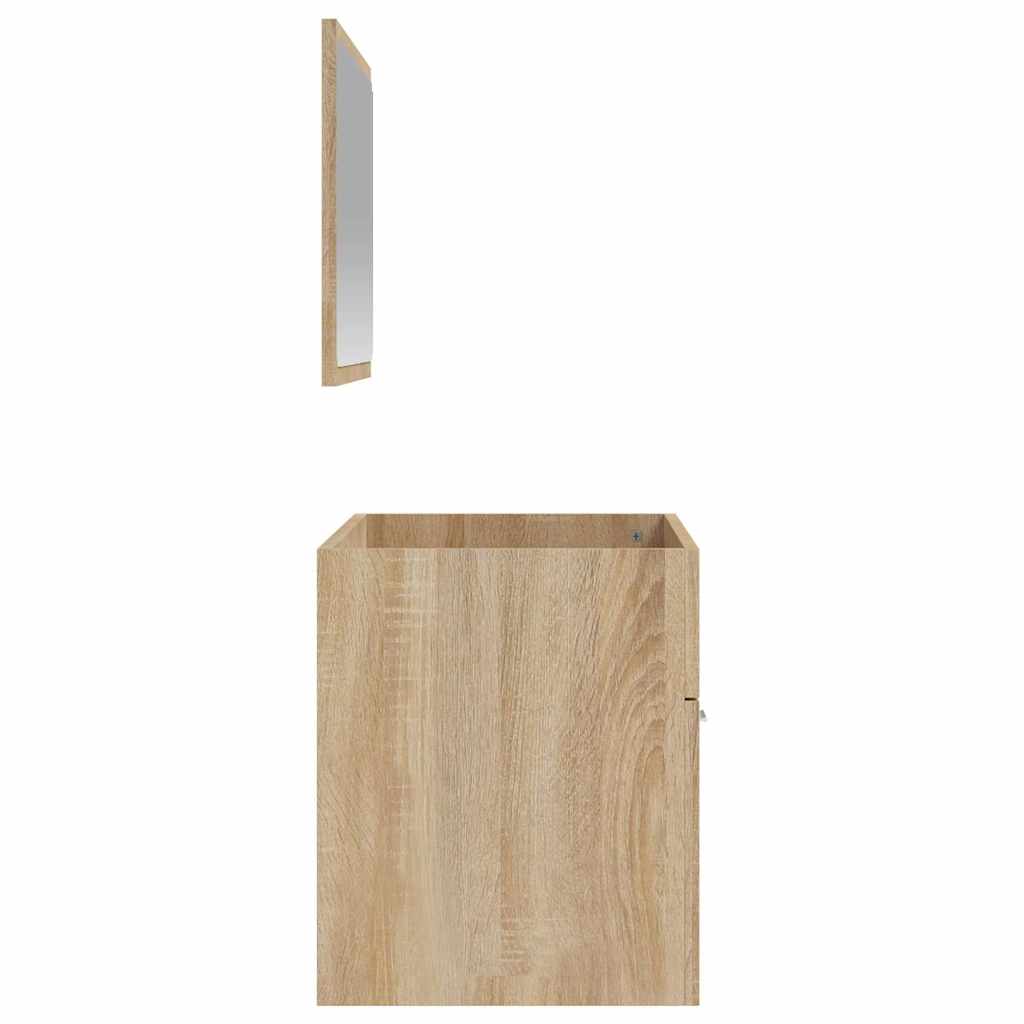 vidaXL Badschrank mit Spiegel Sonoma-Eiche Holzwerkstoff