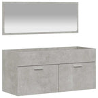 vidaXL Badschrank mit Spiegel Betongrau Holzwerkstoff