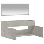 vidaXL Badschrank mit Spiegel Betongrau Holzwerkstoff
