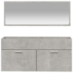 vidaXL Badschrank mit Spiegel Betongrau Holzwerkstoff