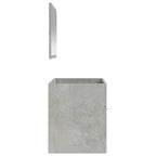 vidaXL Badschrank mit Spiegel Betongrau Holzwerkstoff