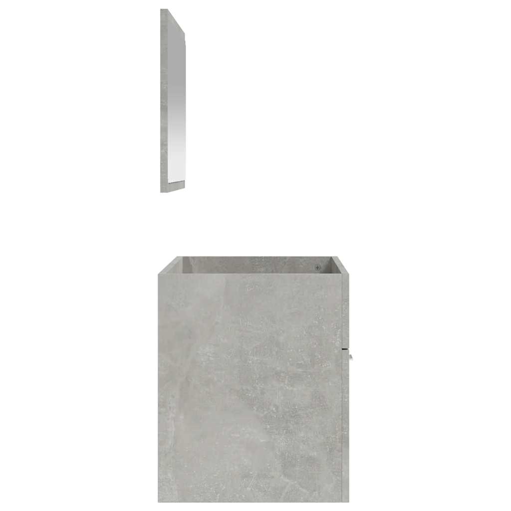 vidaXL Badschrank mit Spiegel Betongrau Holzwerkstoff
