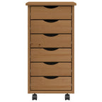 vidaXL Rollschrank mit Schubladen MOSS Honigbraun Massivholz Kiefer
