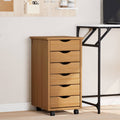 vidaXL Rollschrank mit Schubladen MOSS Honigbraun Massivholz Kiefer