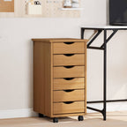 vidaXL Rollschrank mit Schubladen MOSS Honigbraun Massivholz Kiefer