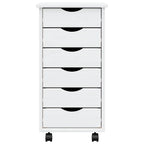 vidaXL Rollschrank mit Schubladen MOSS Weiß Massivholz Kiefer