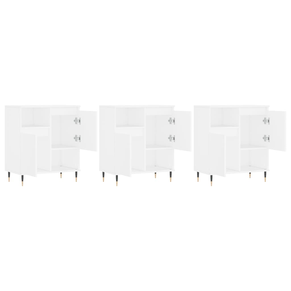 vidaXL Sideboards 3 Stk. Weiß Holzwerkstoff