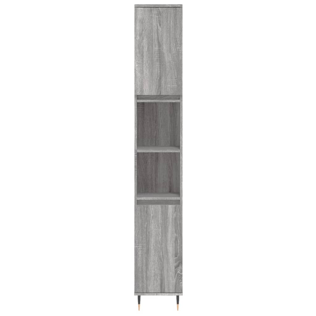 vidaXL 3-tlg. Badmöbel-Set Grau Sonoma Holzwerkstoff