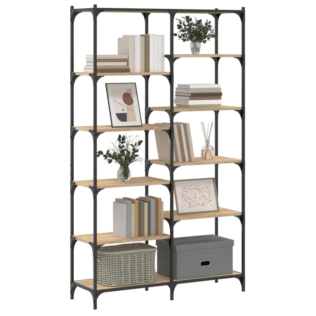 vidaXL Bücherregal Sonoma Eiche 100x32x170 cm Holzwerkstoff und Eisen