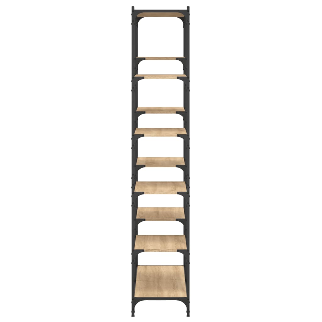 vidaXL Bücherregal Sonoma Eiche 100x32x170 cm Holzwerkstoff und Eisen