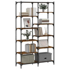 vidaXL Bücherregal Räuchereiche 100x32x170 cm Holzwerkstoff und Eisen