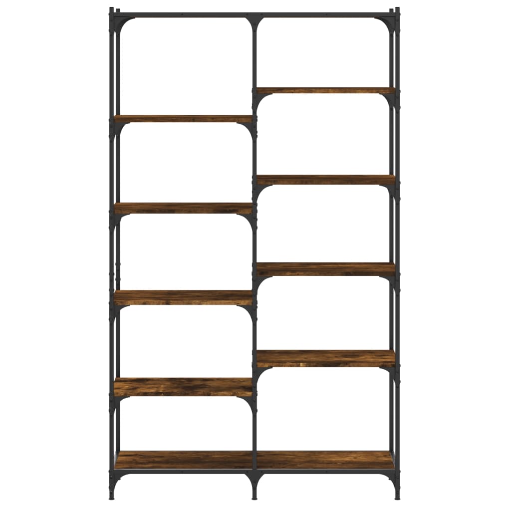 vidaXL Bücherregal Räuchereiche 100x32x170 cm Holzwerkstoff und Eisen