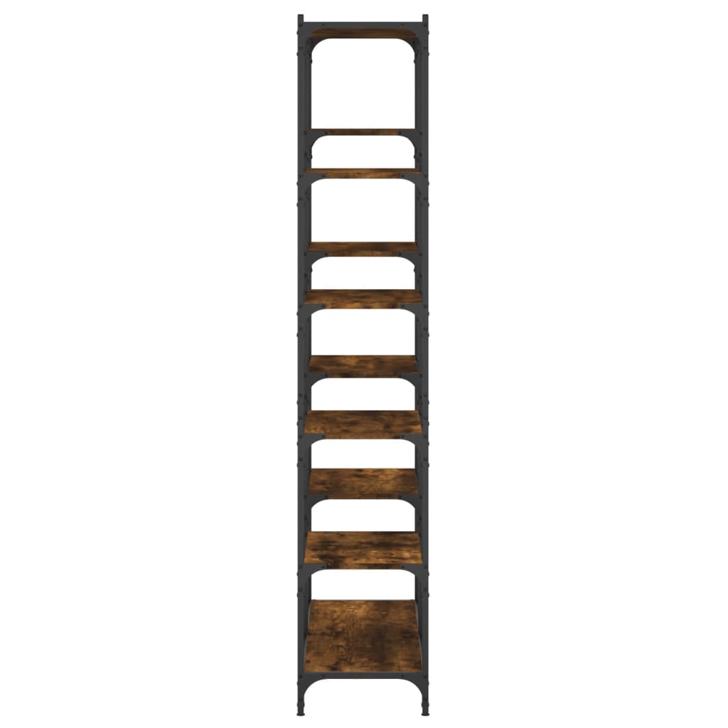 vidaXL Bücherregal Räuchereiche 100x32x170 cm Holzwerkstoff und Eisen