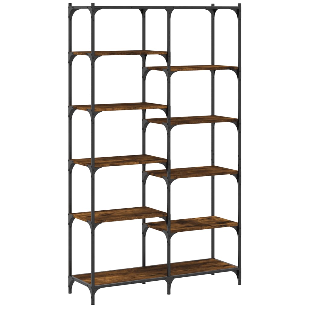 vidaXL Bücherregal Räuchereiche 100x32x170 cm Holzwerkstoff und Eisen