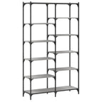 vidaXL Bücherregal Grau Sonoma 100x32x170 cm Holzwerkstoff und Eisen