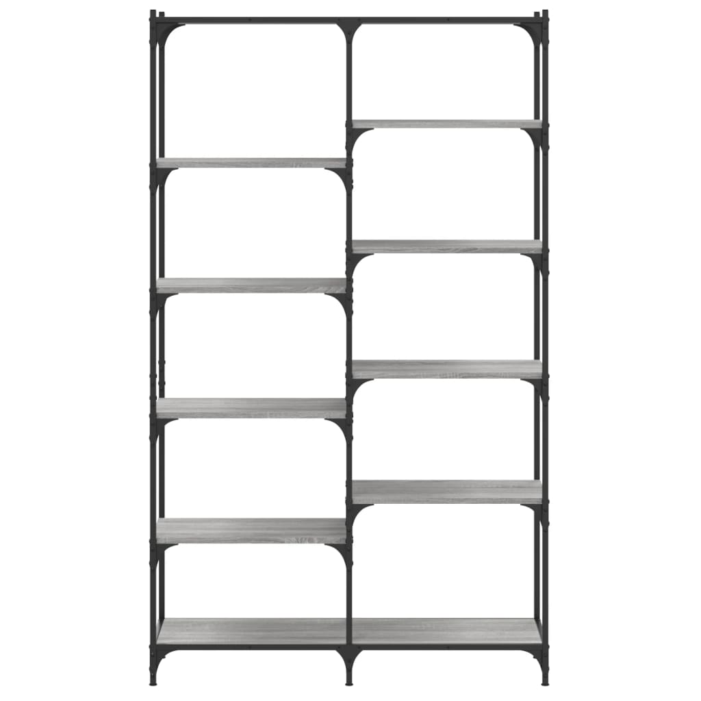 vidaXL Bücherregal Grau Sonoma 100x32x170 cm Holzwerkstoff und Eisen