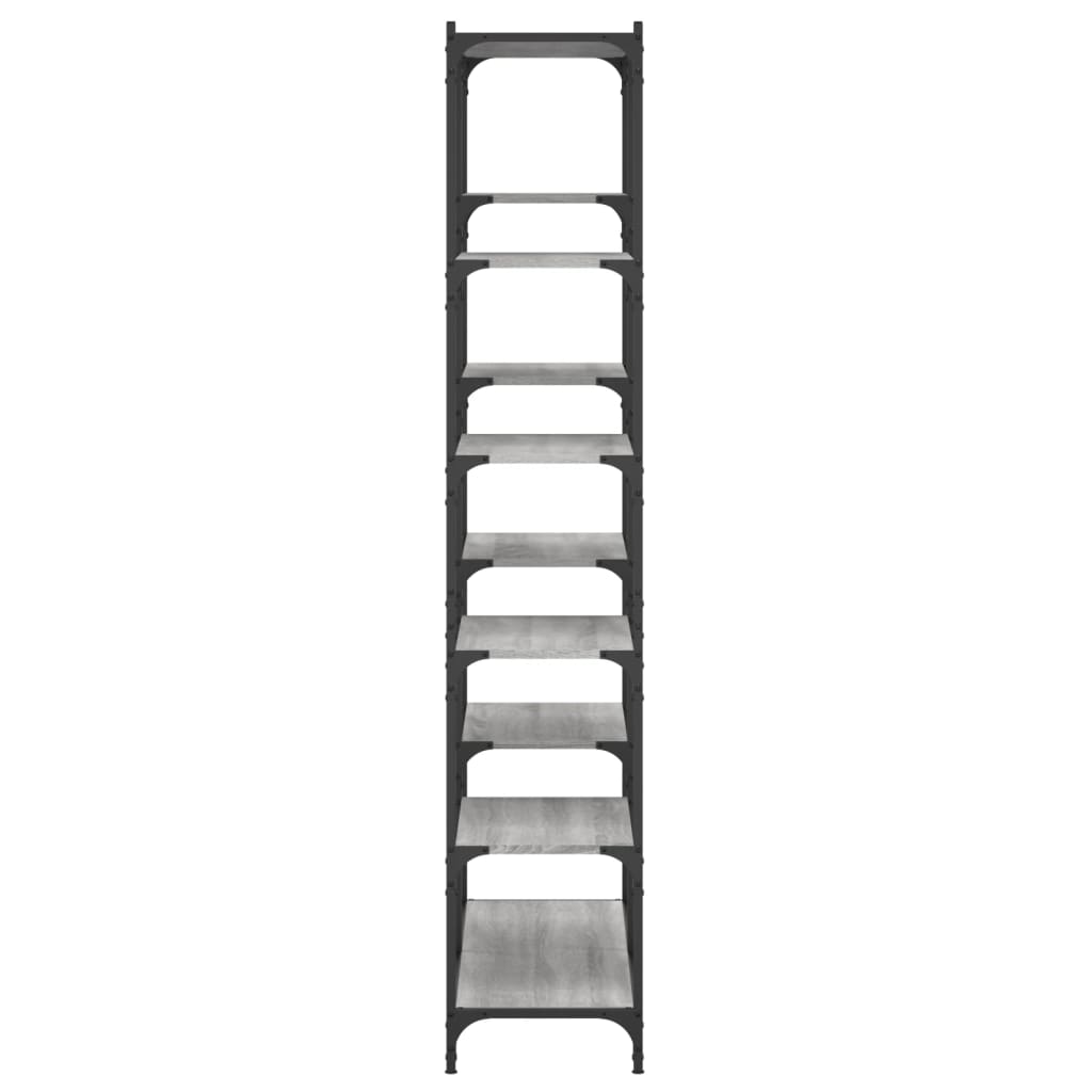 vidaXL Bücherregal Grau Sonoma 100x32x170 cm Holzwerkstoff und Eisen