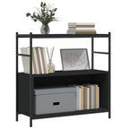 vidaXL Bücherregal Schwarz 80x30x78,5 cm Holzwerkstoff und Eisen