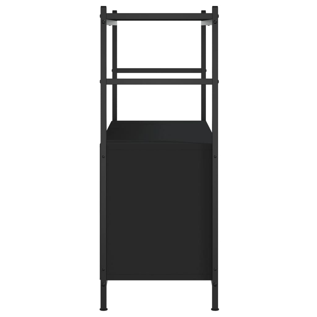 vidaXL Bücherregal Schwarz 80x30x78,5 cm Holzwerkstoff und Eisen