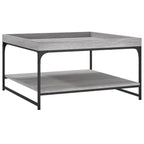 vidaXL Couchtisch Grau Sonoma 80x80x45 cm Holzwerkstoff und Eisen