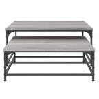 vidaXL Satztische 2 Stk. Grau Sonoma Holzwerkstoff