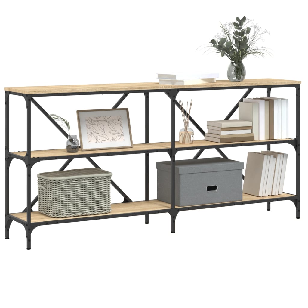 vidaXL Konsolentisch Sonoma-Eiche 160x30x75 cm Holzwerkstoff und Eisen