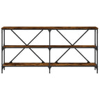 vidaXL Konsolentisch Räuchereiche 160x30x75 cm Holzwerkstoff und Eisen