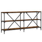 vidaXL Konsolentisch Räuchereiche 160x30x75 cm Holzwerkstoff und Eisen