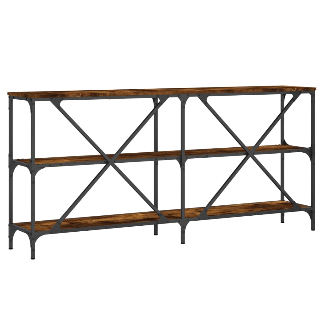 vidaXL Konsolentisch Räuchereiche 160x30x75 cm Holzwerkstoff und Eisen
