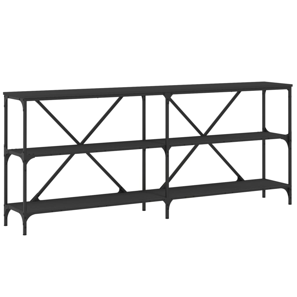 vidaXL Konsolentisch Schwarz 180x30x75 cm Holzwerkstoff und Eisen