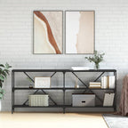 vidaXL Konsolentisch Schwarz 180x30x75 cm Holzwerkstoff und Eisen