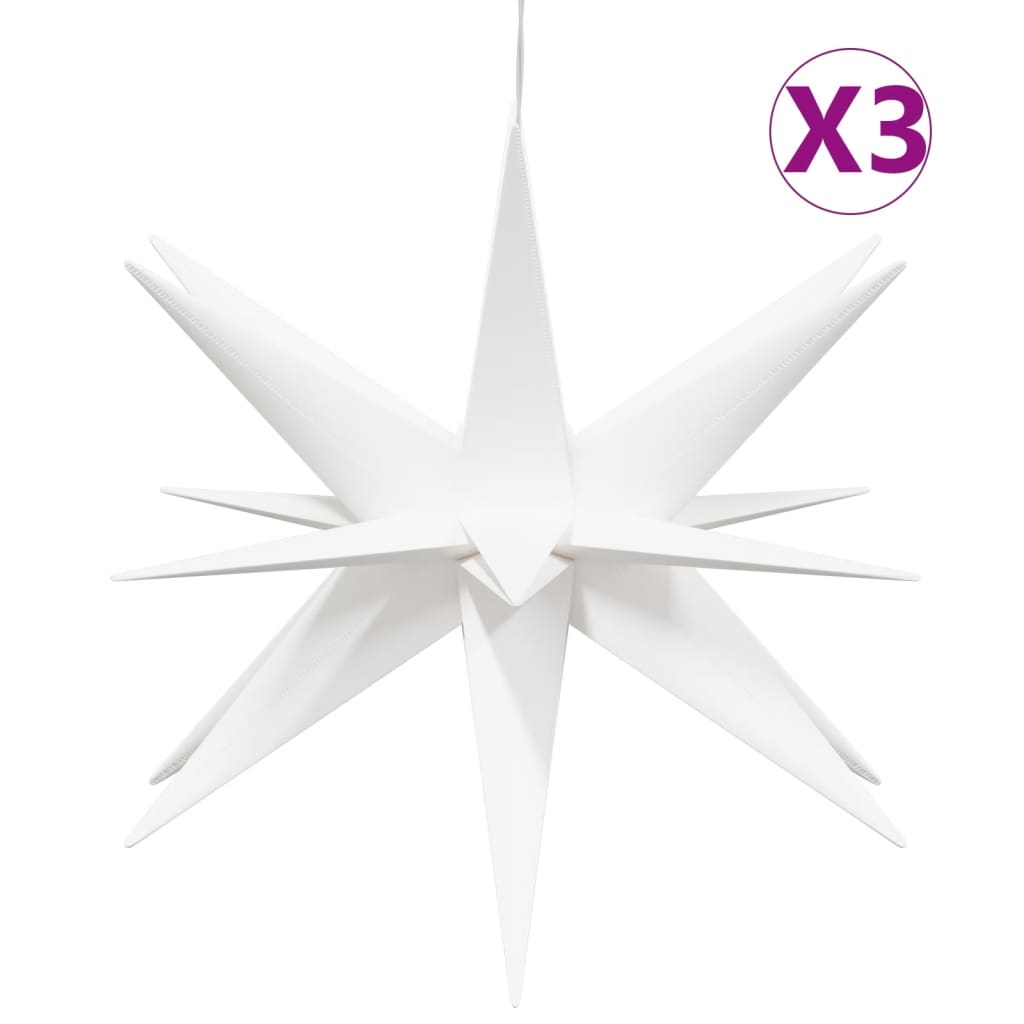 vidaXL LED-Weihnachtssterne 3 Stk. Faltbar Weiß 43 cm