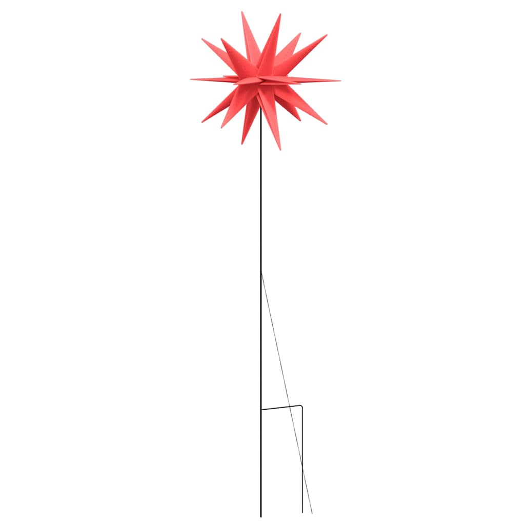 vidaXL LED-Weihnachtssterne 3 Stk. mit Erdspießen Faltbar Rot 57 cm