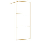 vidaXL Duschwand für Begehbare Dusche mit ESG Klarglas Golden 80x195cm