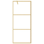 vidaXL Duschwand für Begehbare Dusche mit ESG Klarglas Golden 80x195cm