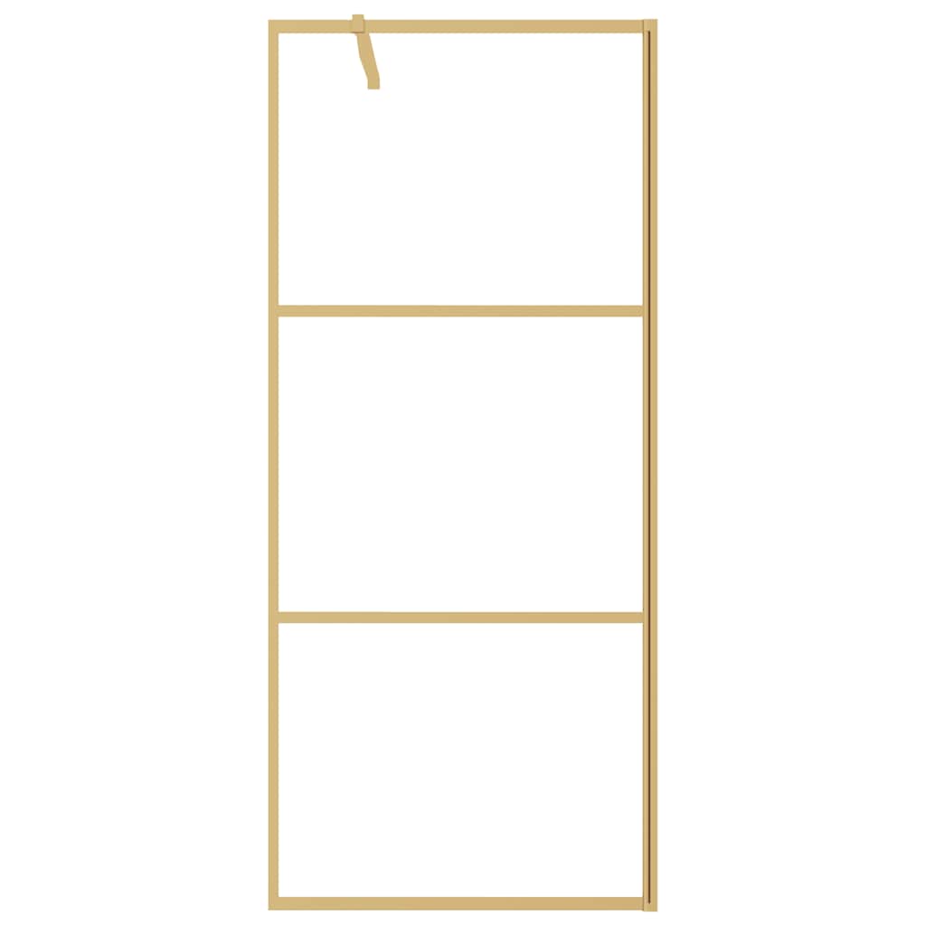 vidaXL Duschwand für Begehbare Dusche mit ESG Klarglas Golden 80x195cm