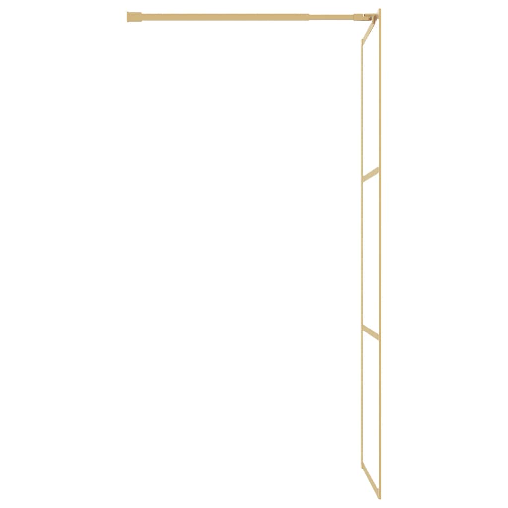 vidaXL Duschwand für Begehbare Dusche mit ESG Klarglas Golden 80x195cm