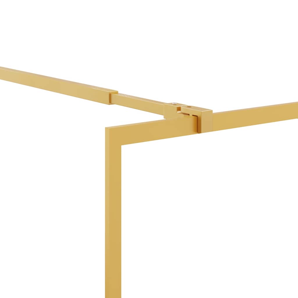 vidaXL Duschwand für Begehbare Dusche mit ESG Klarglas Golden 80x195cm