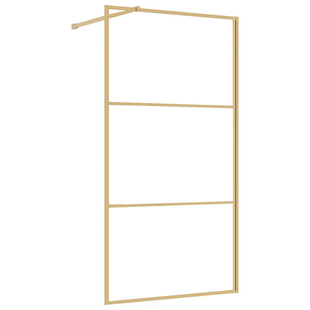 vidaXL Duschwand für Begehbare Dusche ESG Klarglas Golden 100x195cm