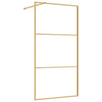 vidaXL Duschwand für Begehbare Dusche ESG Klarglas Golden 100x195cm