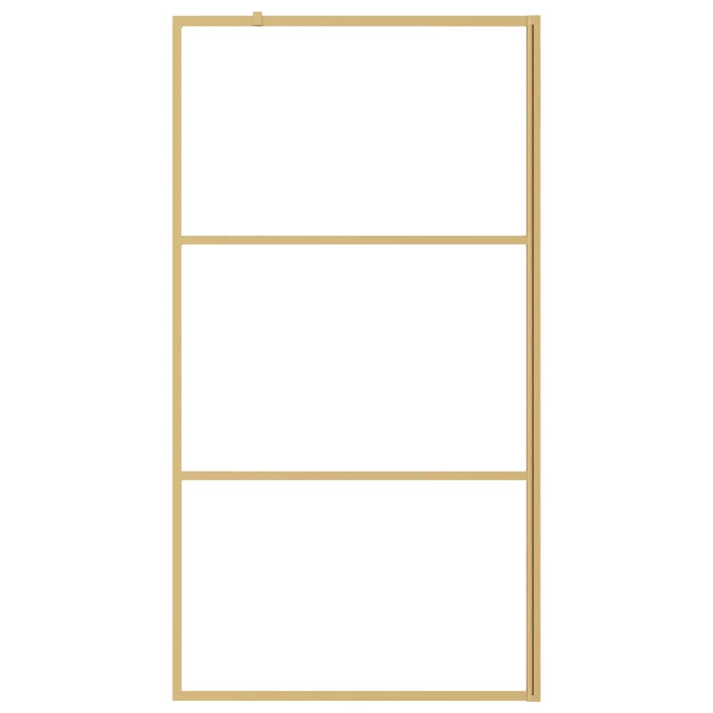 vidaXL Duschwand für Begehbare Dusche ESG Klarglas Golden 100x195cm